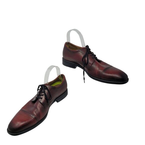 Florsheim Mens Oxblood Burgundy Leather Cap Toe Oxford Shoes 10 Professional - Picture 12 of 12